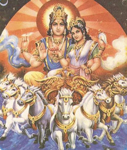 Шива, его супруга Парвати и дети - Маруты